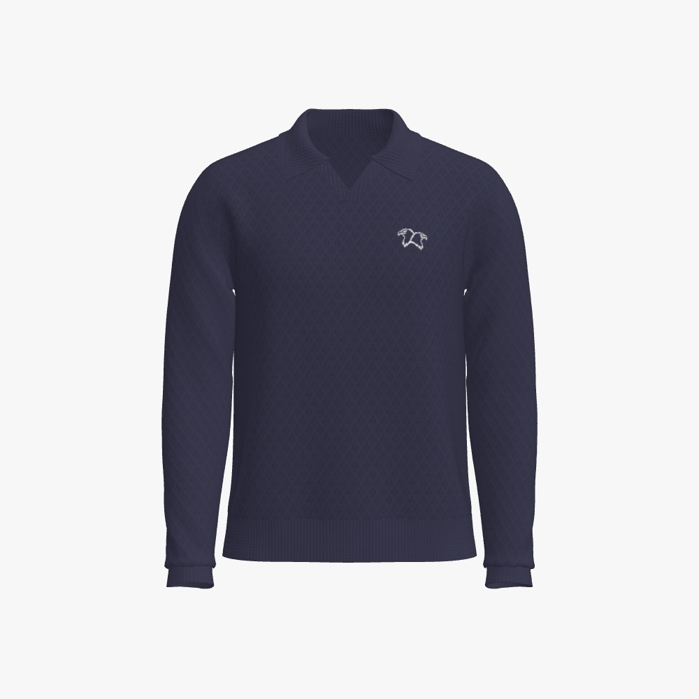 Cotton "Heritage" V-Neck Polo Pullover